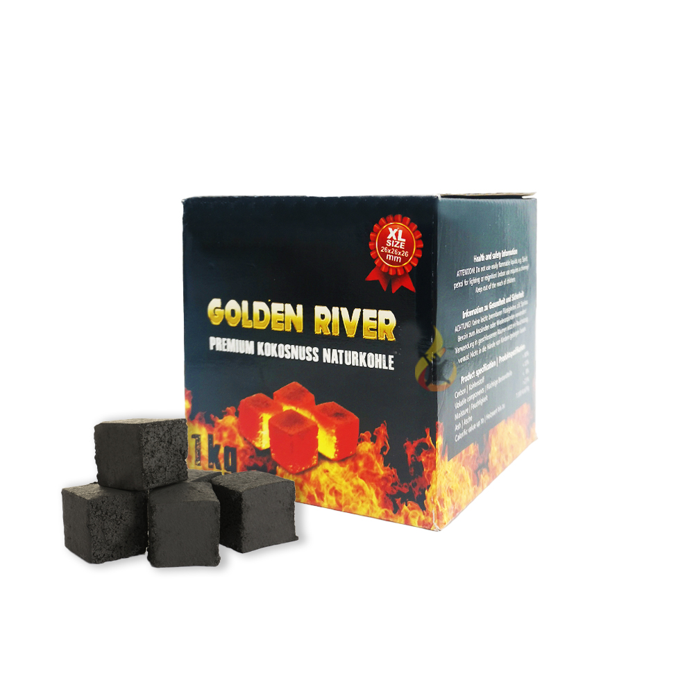 Golden River, Carbone di Cocco naturale premium 1kg – Mercato Arabo